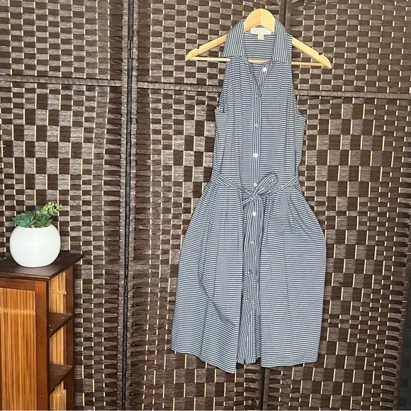 Michael Kors Blue and White Sleeveless Halter Sundress - Picture 5 of 8